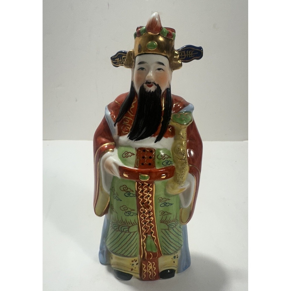 Vintage Chinese God of Prosperity Porcelain Ceramic Figurine 8.5"‎ Asian